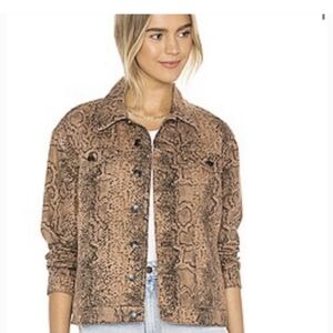 Free People Snake Trucker Jacket
